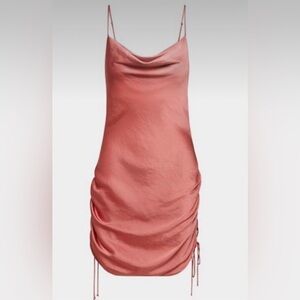 Aritzia Wilfred silk coral mini dress